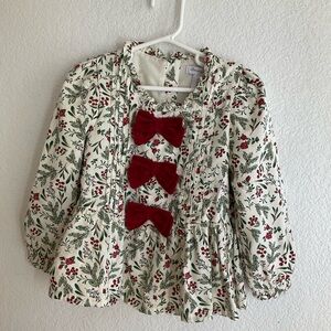 Floral Kids Top with Red Bows Tommy Bahamas holiday size 4t